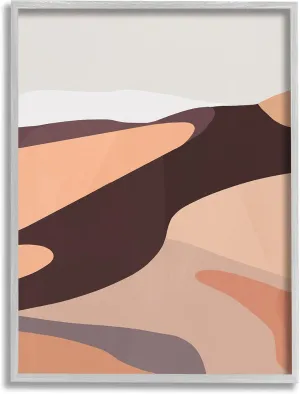 Stupell Industries Modern Desert Dune Abstraction Terracotta Sand Waves, Designed by Annie Warren Gray Framed Wall Art, 11 x 14, Brown
