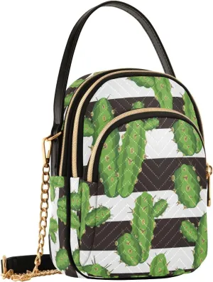 SUABO Crossbody Bag for Women, Peruvian Cactus Phone Purse Detachable Chain Bag Shoulder Handbag Wallet