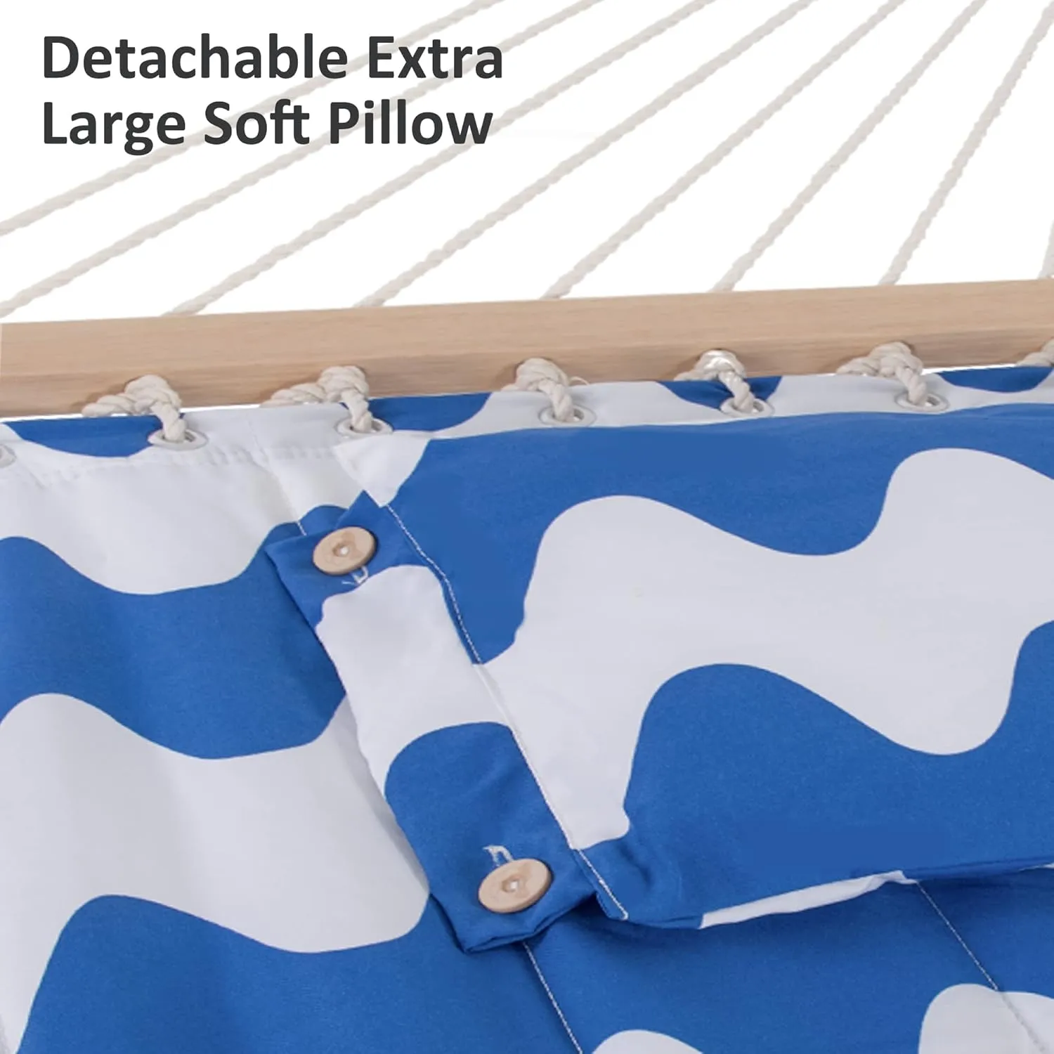 SUNCREAT Portable Hammock with Stand, Two Person Hammock with Portable Stand for 2 Person, Blue Waves