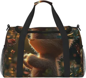 Sunshine Butterfly Flower Bear Travel Duffel Bag Tote Bag Sports Gym Bag For Women And Men