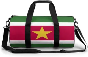 Suriname Flag Waterproof Sports Duffel Bag with Dry Wet Separation for Gym Beach Travel