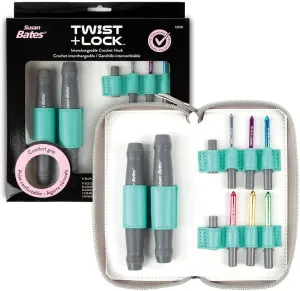 Susan Bates Twist Lock Deluxe Set Bag, 2 Handle Cutters F,G,H,I,J,K