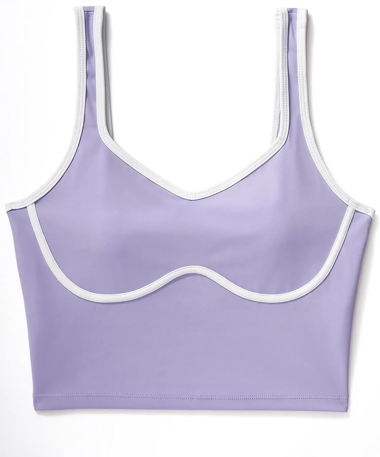 SUUKSESS Women Sweetheart Neckline Longline Sports Bra Padded Basic Workout Crop Tank Top