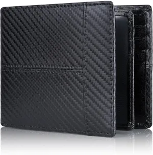 Swallowmall Mens Wallet Rfid Blocking Leather Wallet for Men Bifold Wallet Leather with 1 ID Window 16 Card Slot