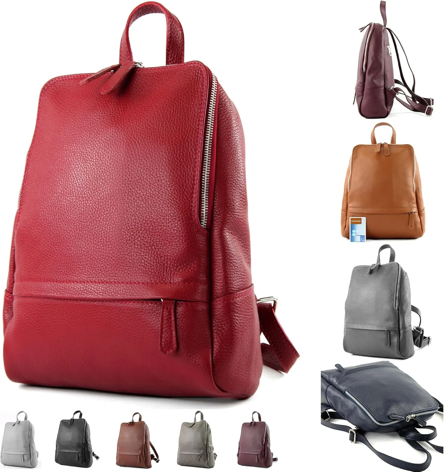 T138 - ital ladies leather backpack bag (Dark grey)