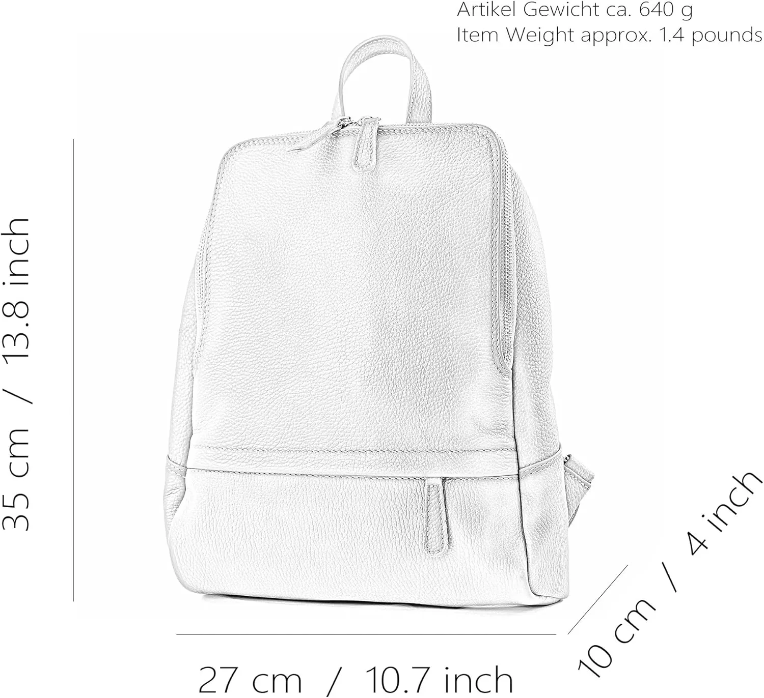 T138 - ital ladies leather backpack bag (Dark grey)