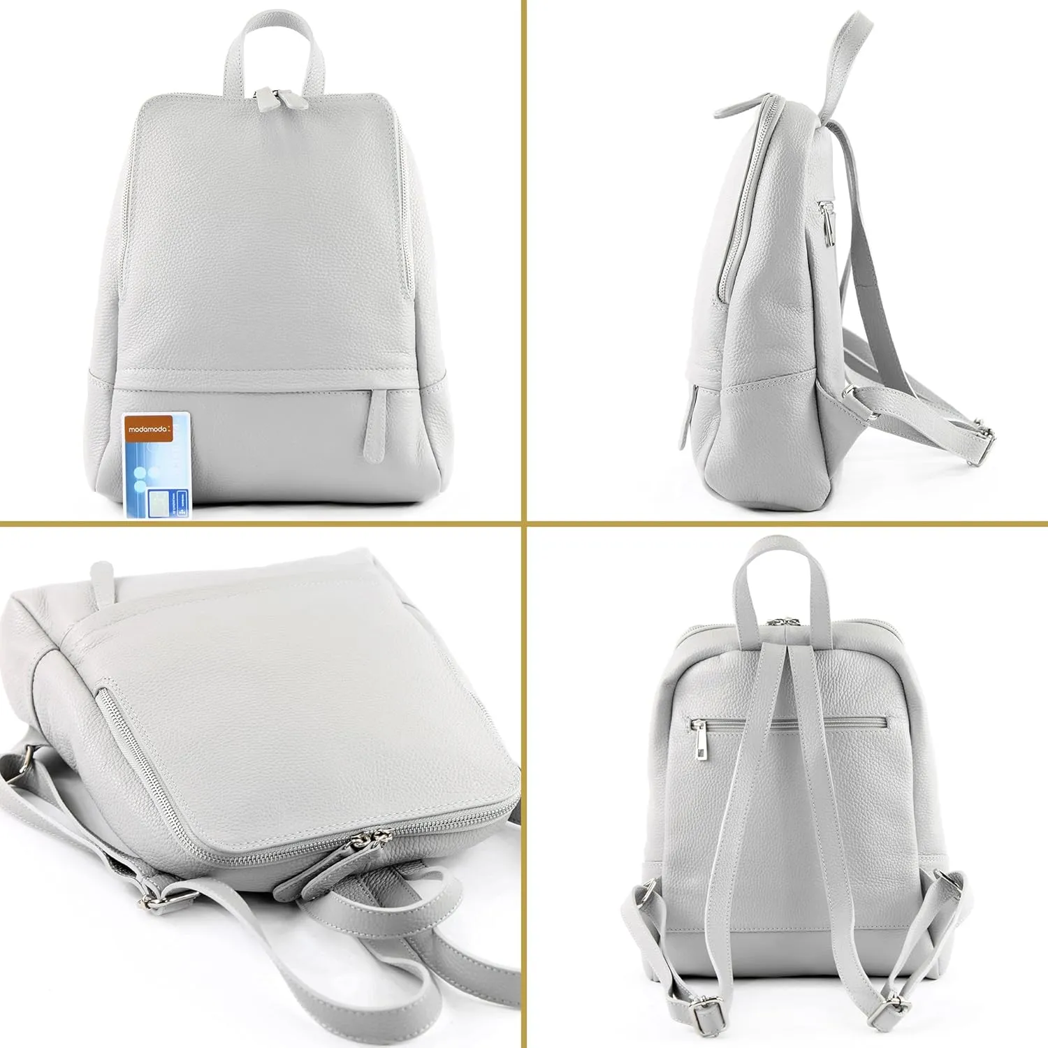 T138 - ital ladies leather backpack bag (Dark grey)
