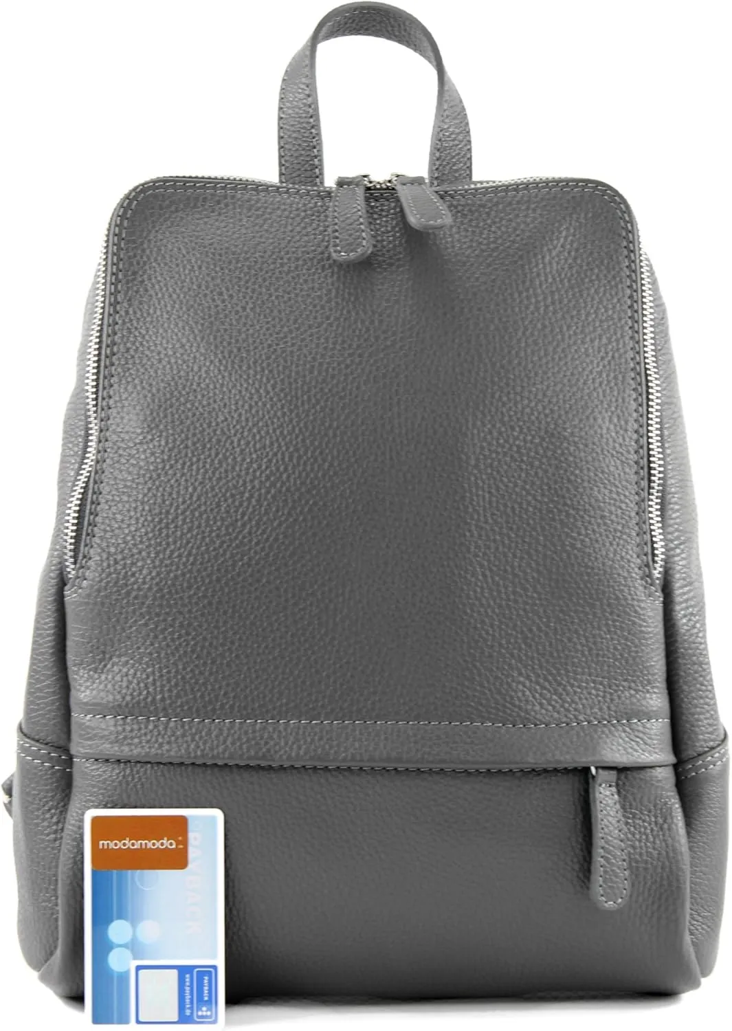 T138 - ital ladies leather backpack bag (Dark grey)