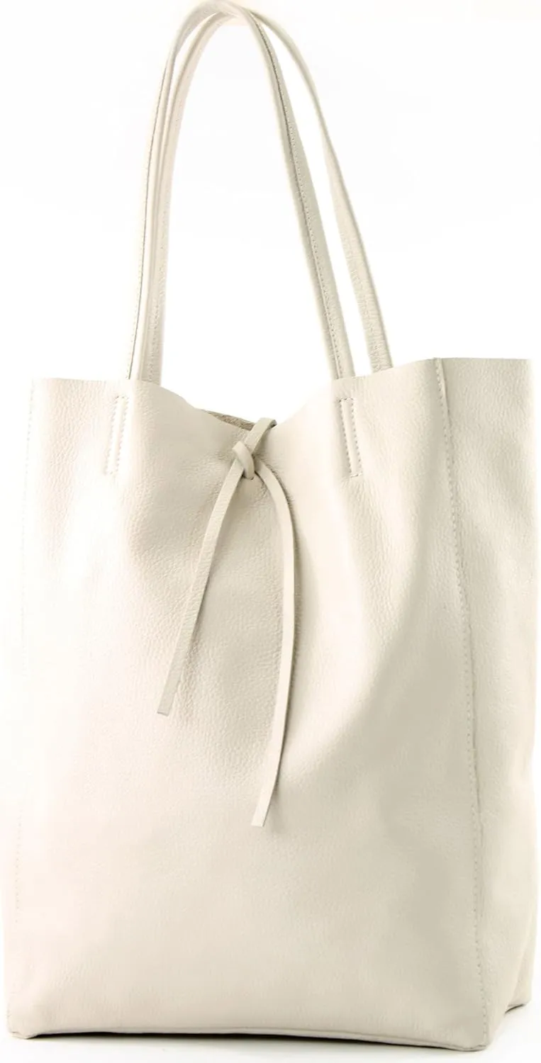 T163 - Ital. Large shopper bag with leather inner pocket