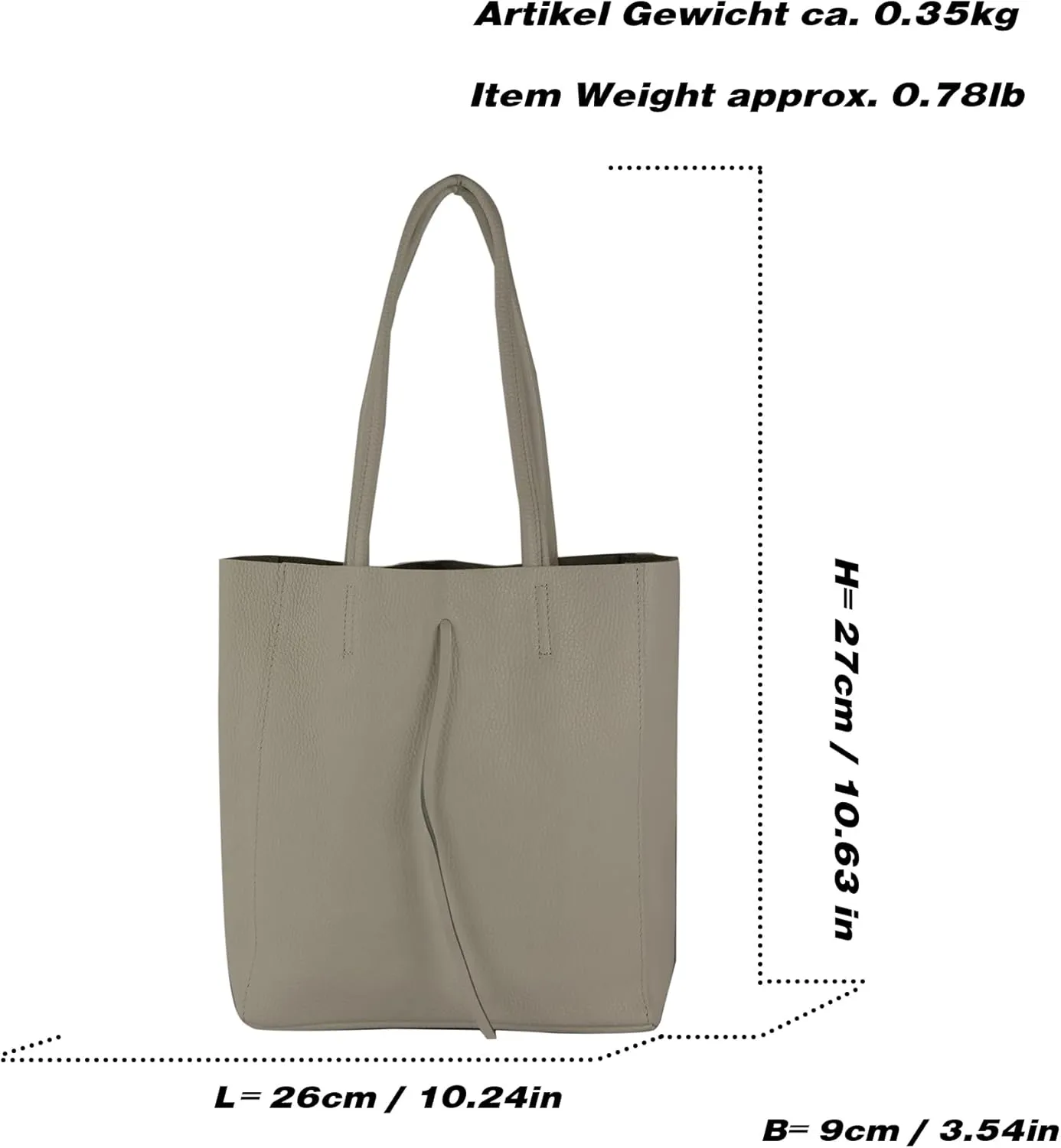 T253 - Leather Tote Bag for Women, With Inner Pocket