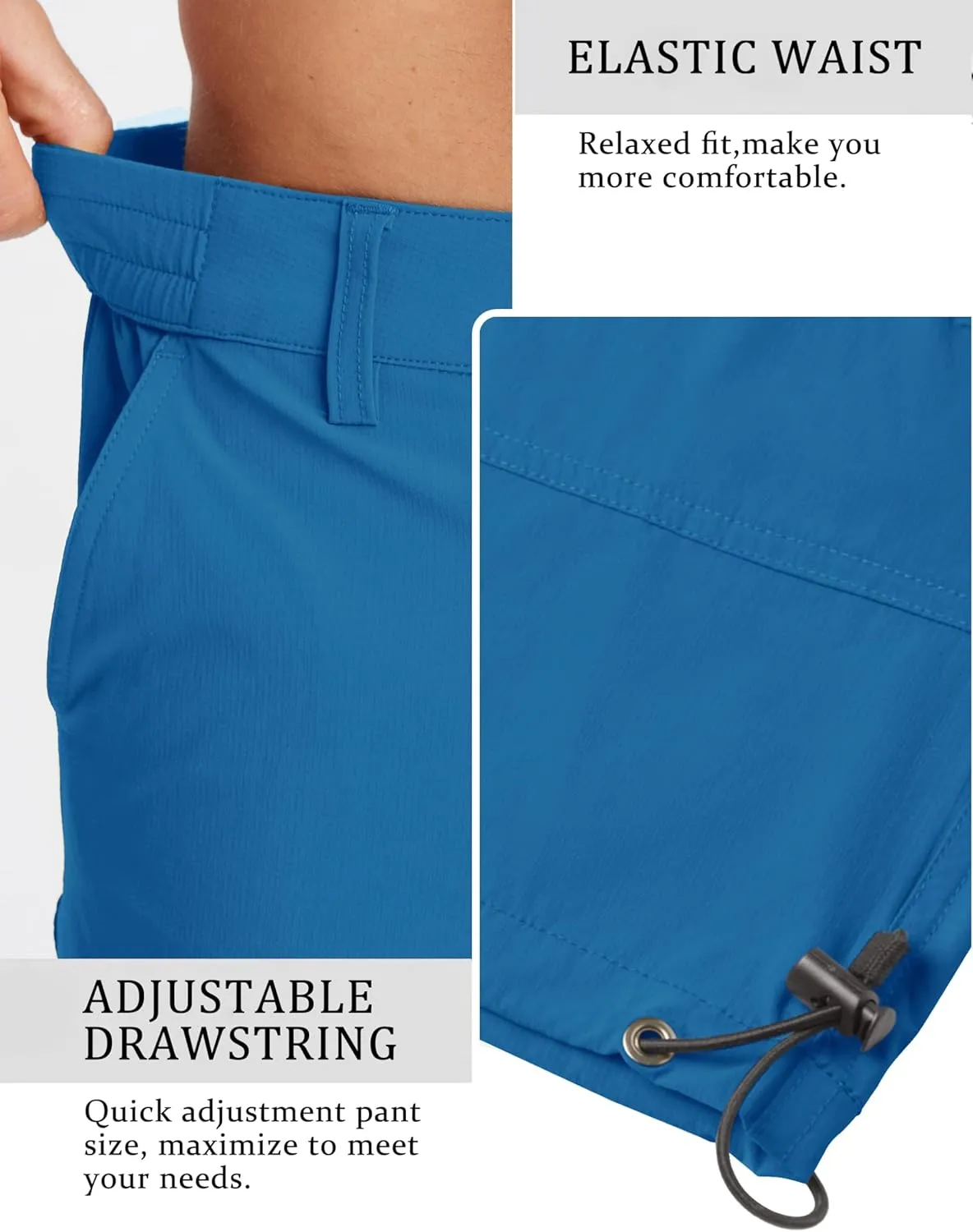 TACVASEN Men's Capri Pants Quick Dry Cargo Hiking Water Resistant Work Summer Long Shorts Below Knee