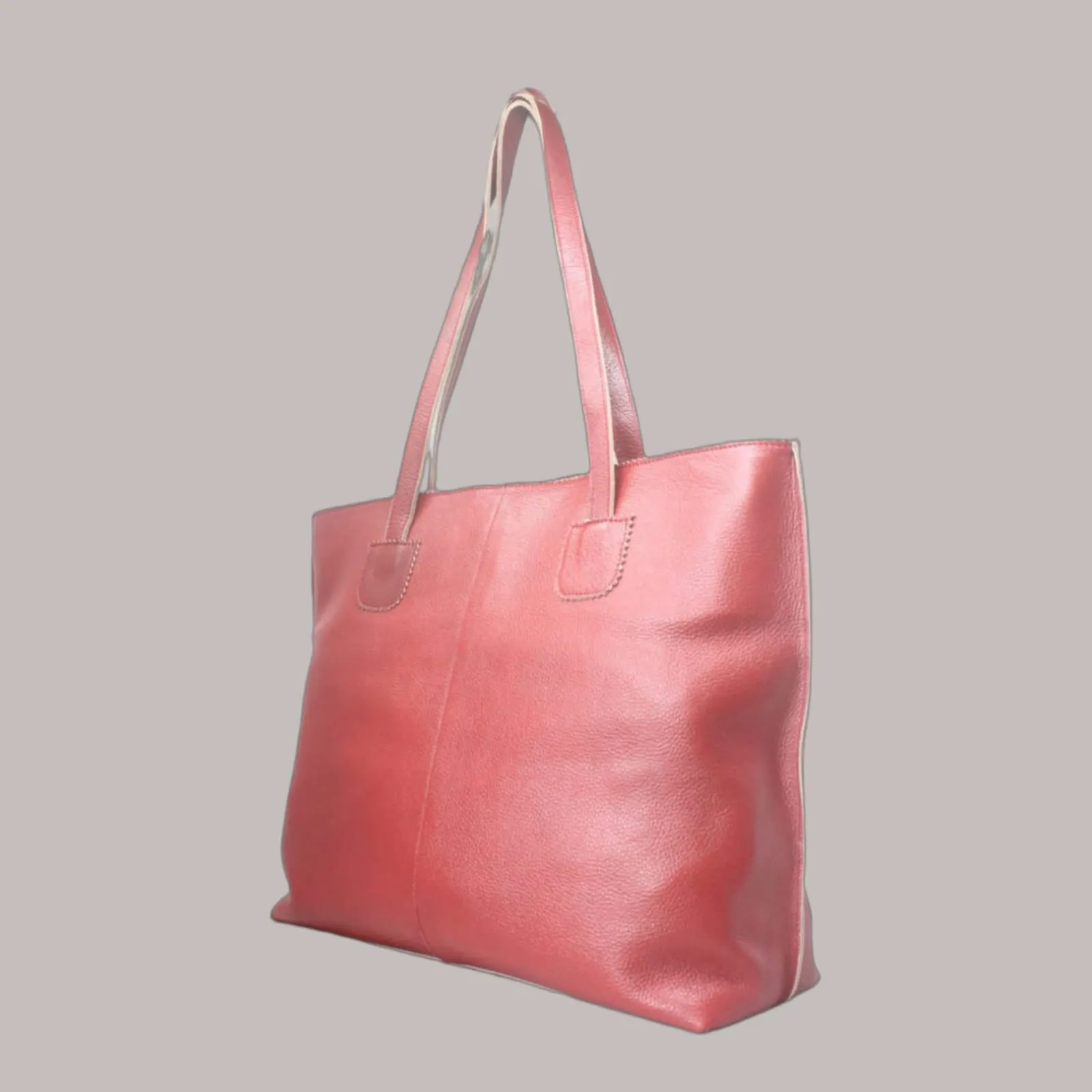 Taha Genuine Leather Red Women's Tote Bag