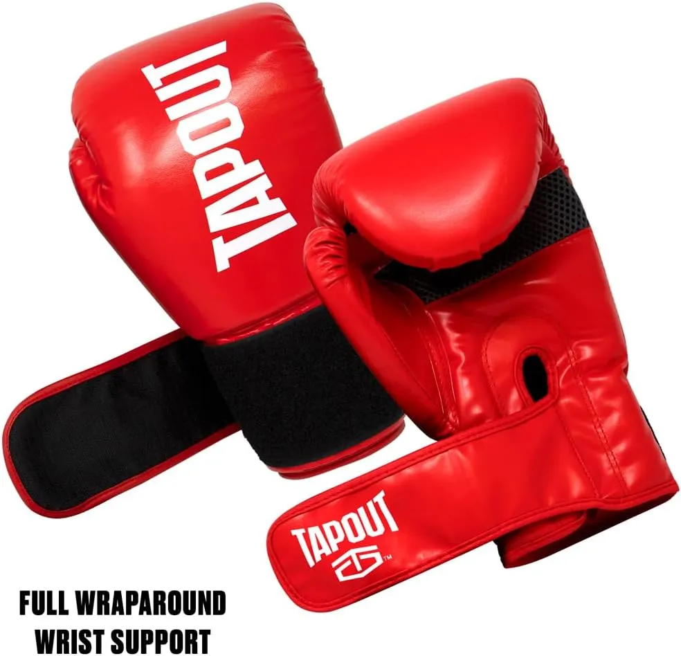 TAPOUT Boxing Gloves with Breathable Mesh Palm for Men and Women in Training, Muay Thai, Kickboxing, Sparring, and MMA