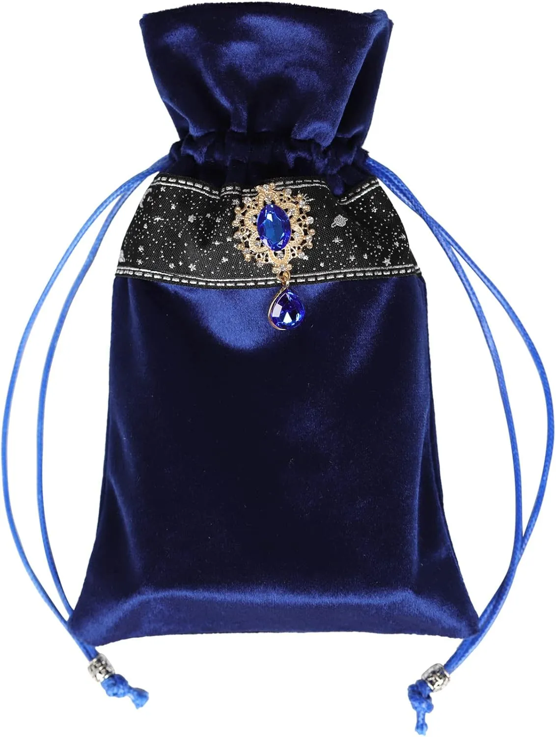 Tarot Cards Bag Divination Tablecloth Star River Lace Thickened Velvet Back Particle Bottom with Tarot Pouch(Blue)
