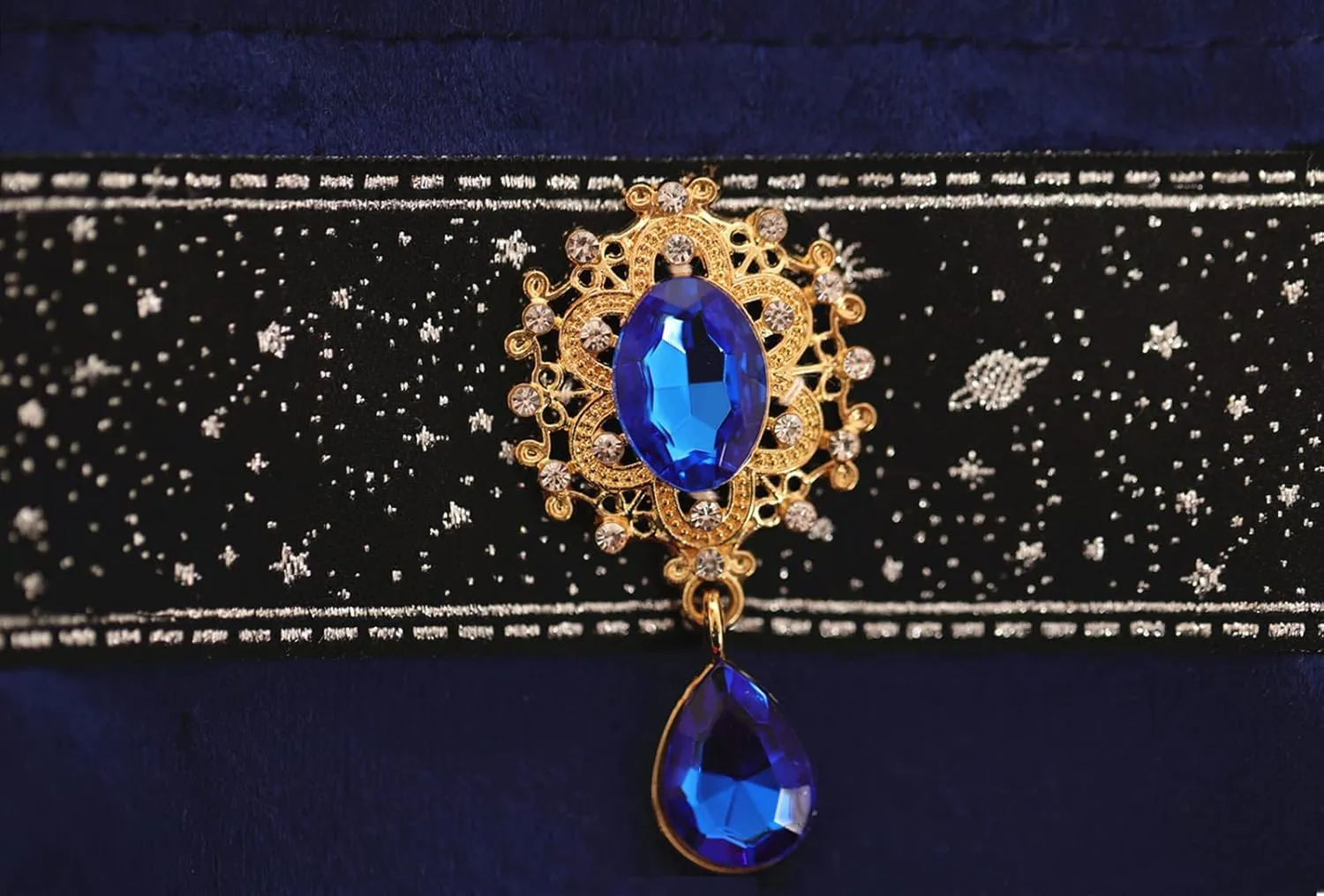 Tarot Cards Bag Divination Tablecloth Star River Lace Thickened Velvet Back Particle Bottom with Tarot Pouch(Blue)