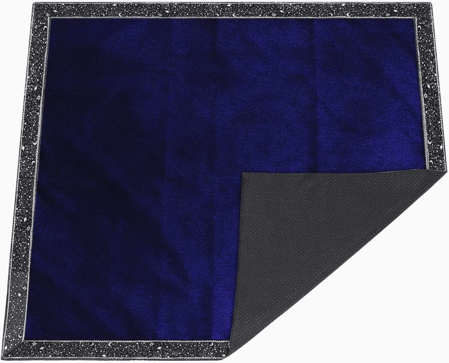 Tarot Cards Bag Divination Tablecloth Star River Lace Thickened Velvet Back Particle Bottom with Tarot Pouch(Blue)