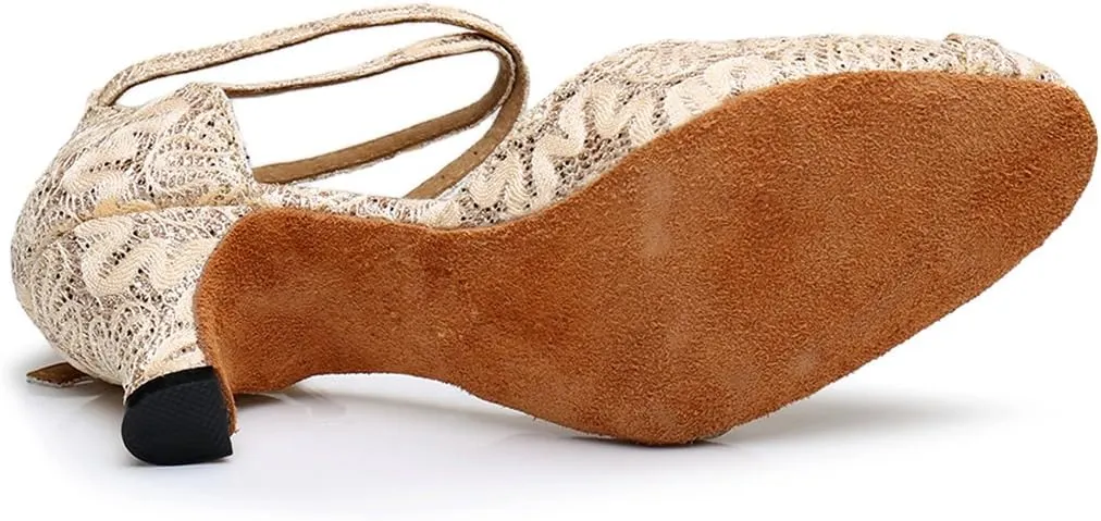 TDA Women's Classic Appliques Crystals Synthetic Tango Ballroom Salsa Latin Dance wedding Shoes