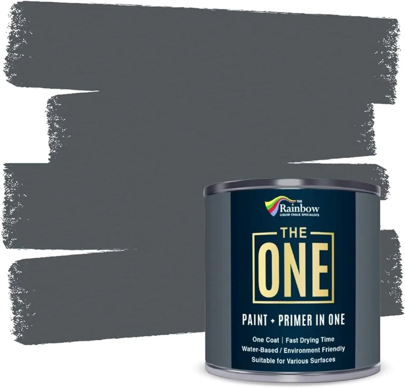 The One Paint - Satin Finish - Multi Surface Paint 250ml (Dark Grey)