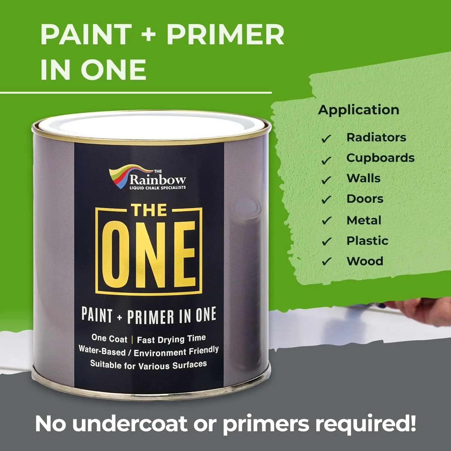 The One Paint - Satin Finish - Multi Surface Paint 250ml (Dark Grey)