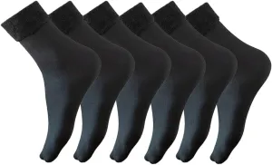 Thickening And Velvet Snow Socks, Warm Winter Thick Hiking Thermal Boot Cozy Crew Comfy Work Socks for Ladies 6 Pairs