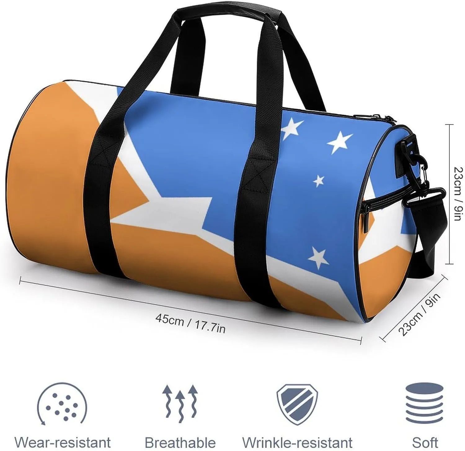 Tierra Del Fuego Flag Gym Duffel with Wet Pocket for Boys Girls Sports Travel Overnight Weekender