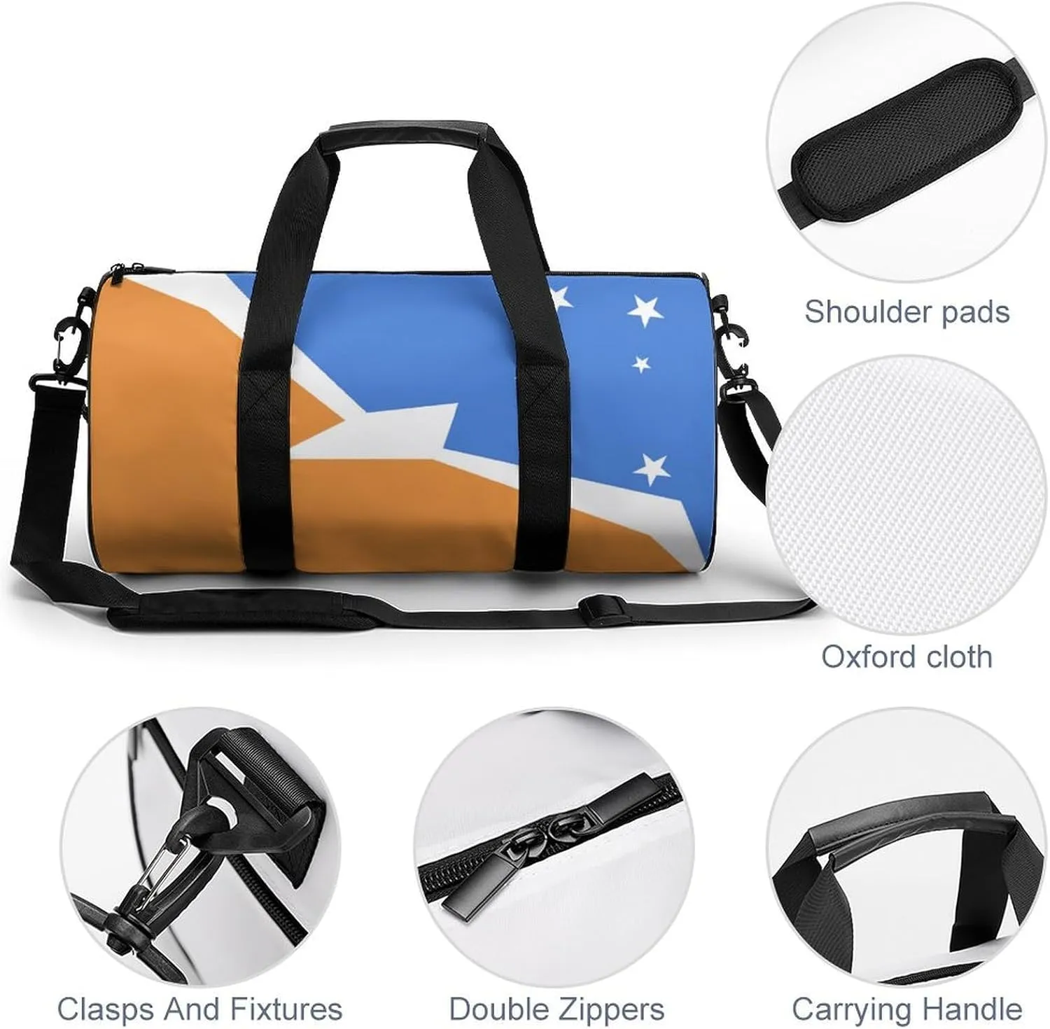Tierra Del Fuego Flag Gym Duffel with Wet Pocket for Boys Girls Sports Travel Overnight Weekender