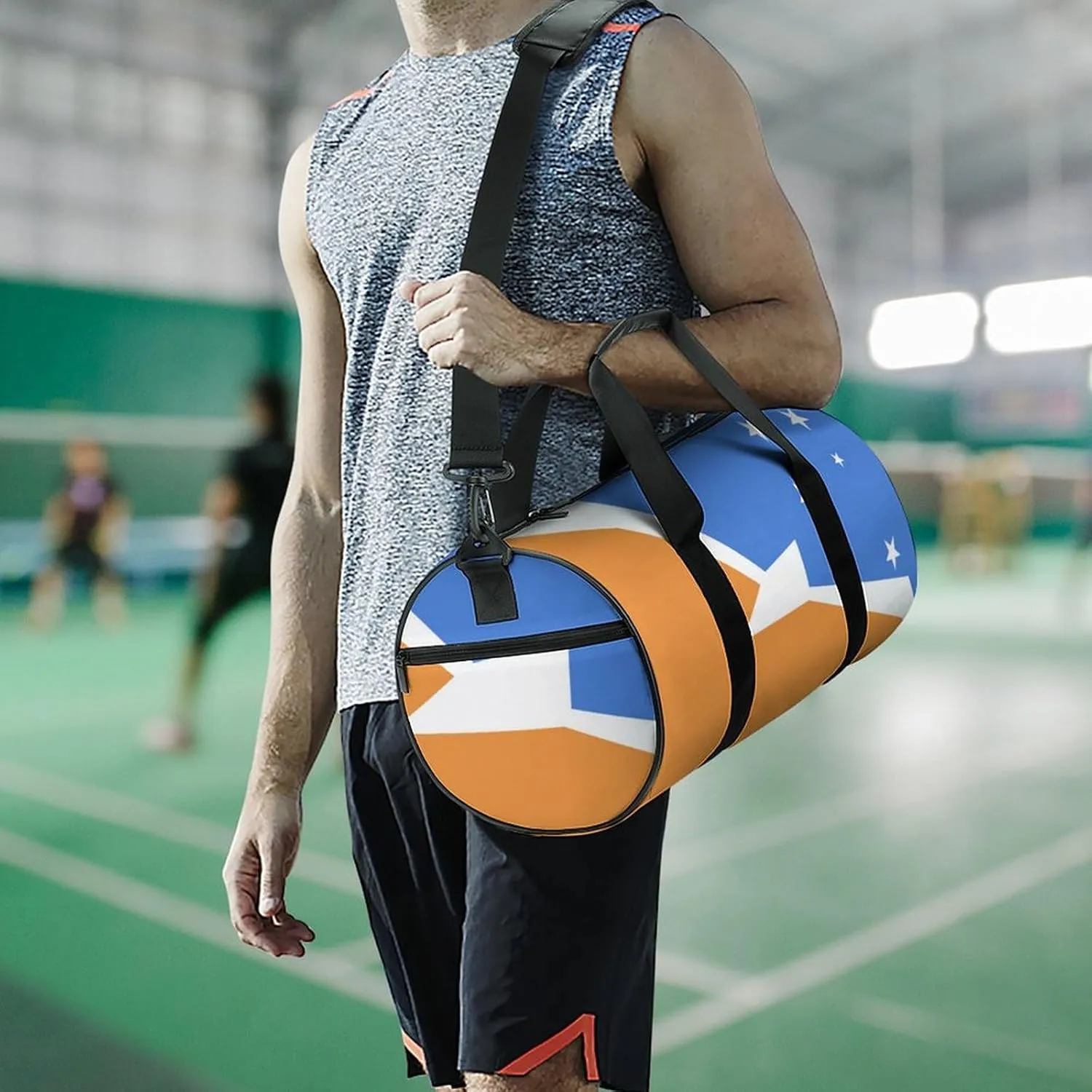 Tierra Del Fuego Flag Gym Duffel with Wet Pocket for Boys Girls Sports Travel Overnight Weekender