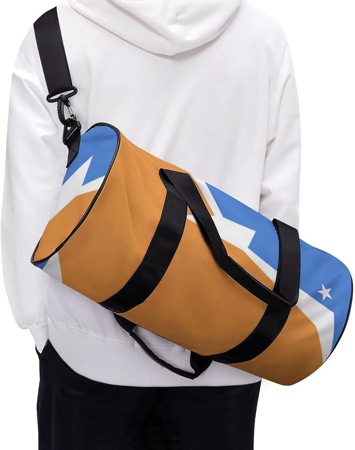 Tierra Del Fuego Flag Gym Duffel with Wet Pocket for Boys Girls Sports Travel Overnight Weekender