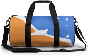 Tierra Del Fuego Flag Gym Duffel with Wet Pocket for Boys Girls Sports Travel Overnight Weekender