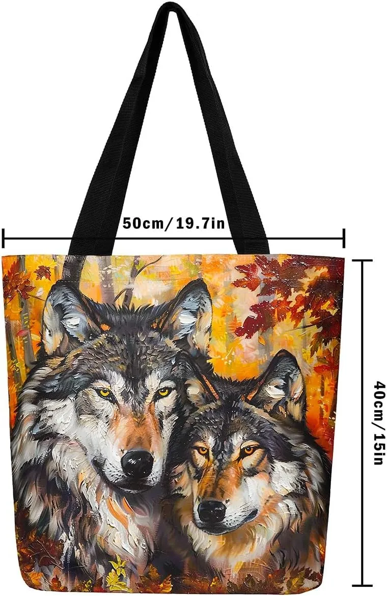 Tiger Canvas Tote Bag for Women,Romantic Rose Flower Tote Bag African Wild Animals Reusable Grocery Shoulder Bag