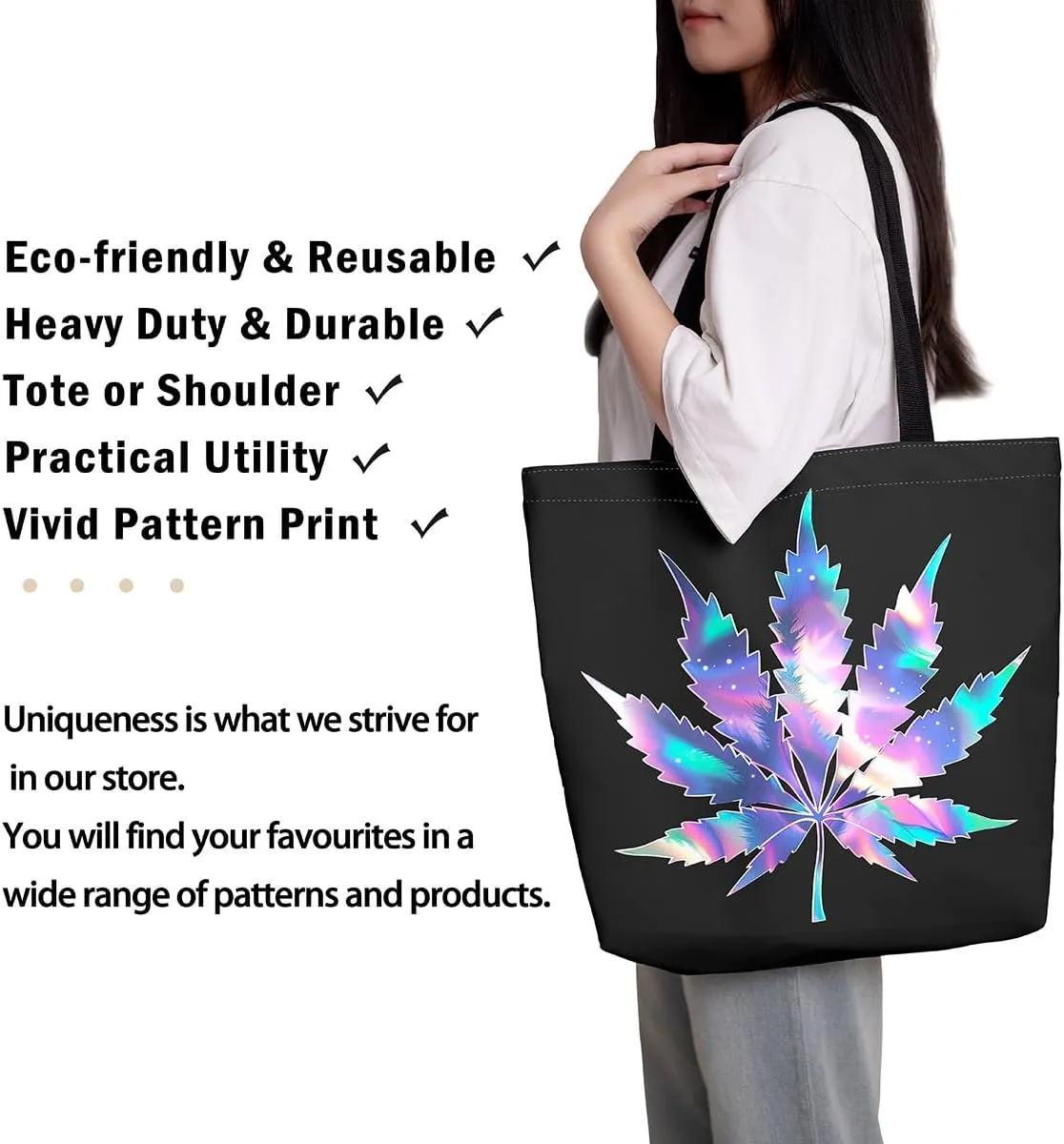 Tiger Canvas Tote Bag for Women,Romantic Rose Flower Tote Bag African Wild Animals Reusable Grocery Shoulder Bag
