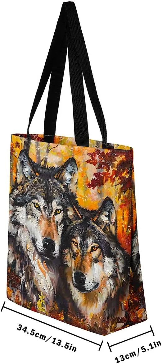 Tiger Canvas Tote Bag for Women,Romantic Rose Flower Tote Bag African Wild Animals Reusable Grocery Shoulder Bag