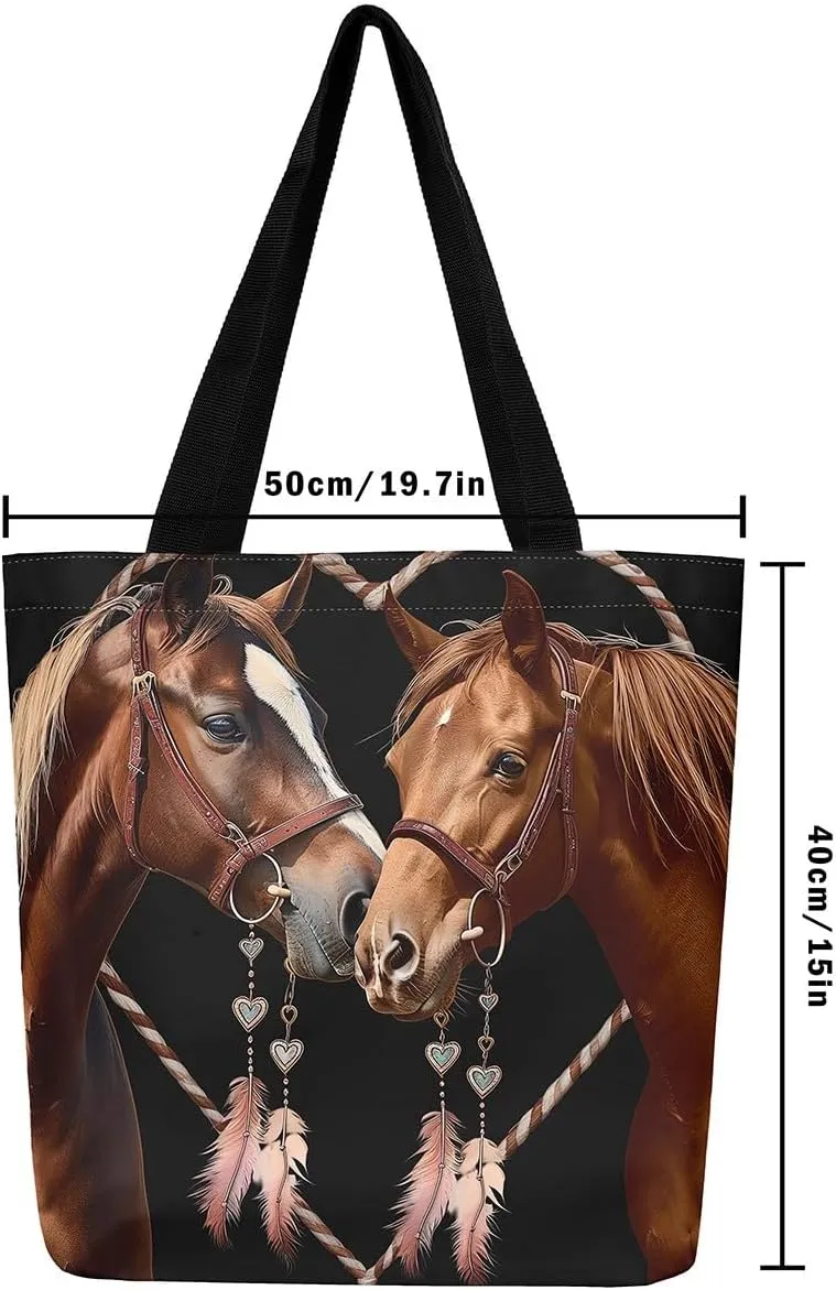 Tiger Canvas Tote Bag for Women,Romantic Rose Flower Tote Bag African Wild Animals Reusable Grocery Shoulder Bag