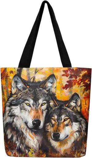 Tiger Canvas Tote Bag for Women,Romantic Rose Flower Tote Bag African Wild Animals Reusable Grocery Shoulder Bag
