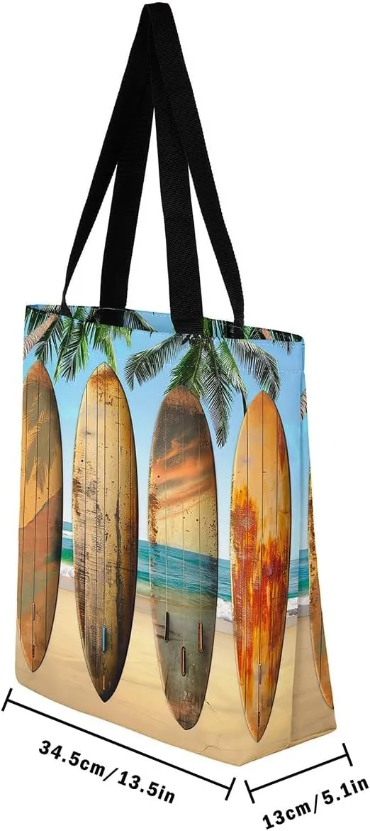 Tiger Canvas Tote Bag for Women,Romantic Rose Flower Tote Bag African Wild Animals Reusable Grocery Shoulder Bag