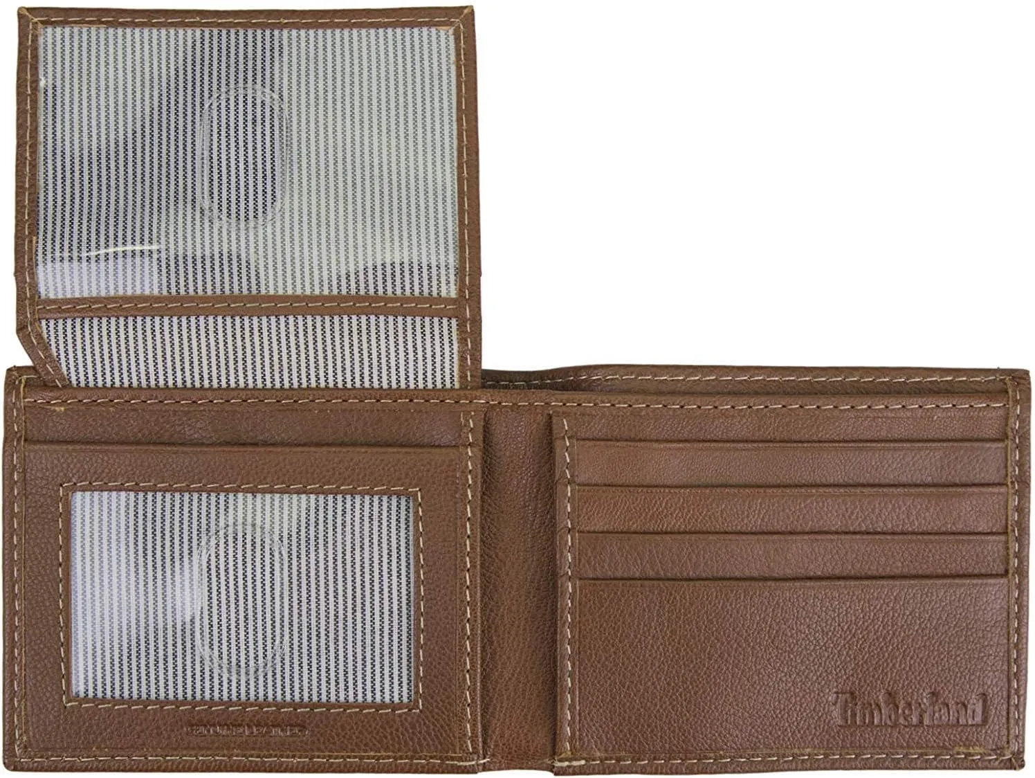 Timberland Men's Leather Wallet With Attached Flip Pocket, Tan, One Size