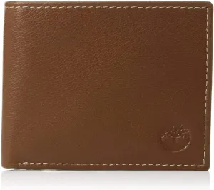 Timberland Men's Leather Wallet With Attached Flip Pocket, Tan, One Size