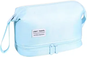 Toiletry Travel Bag For Men Women,Light Portable Waterproof Makeup Cosmetic Bag,Travel Organizer Packing Cubes (Sky blue)