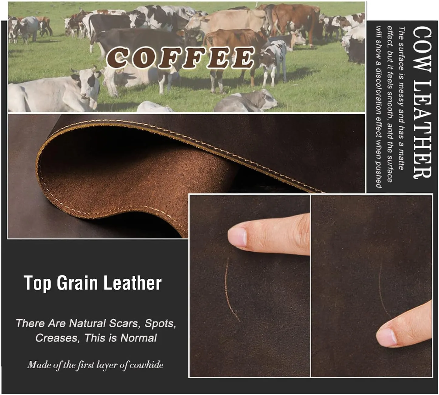 Top Grain Genuine Leather Clutch Wallet with Wristlet for Man & Woman, Handmade Simple Retro Vintage Design, Multi Pockets & Card Slots, RFID Large Capacity for Cards/ID/Checks/Banknote/Phone, Coffee