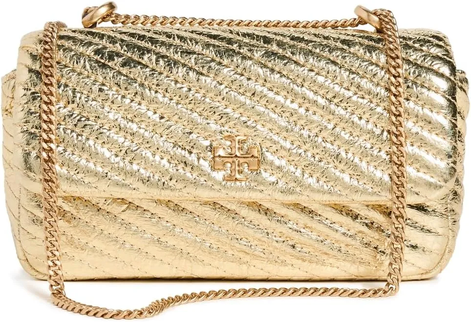 Tory Burch Women's Kira Metallic Moto Quilt Mini Flap Bag
