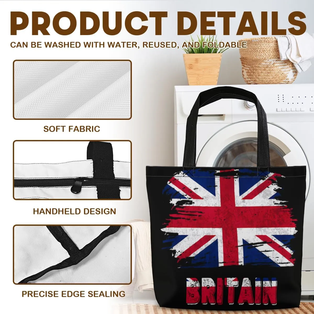 Tote Bag for Women Men Large Reusable Beach Shoulder Bags With Zipper for Gym Shopping Travel Gifts Yoga