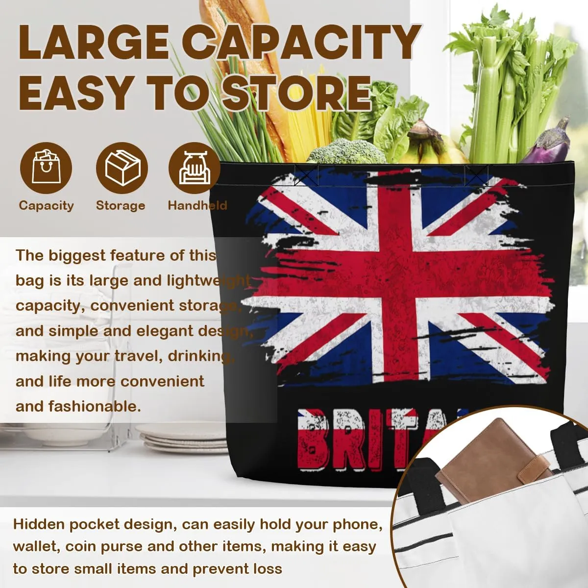 Tote Bag for Women Men Large Reusable Beach Shoulder Bags With Zipper for Gym Shopping Travel Gifts Yoga