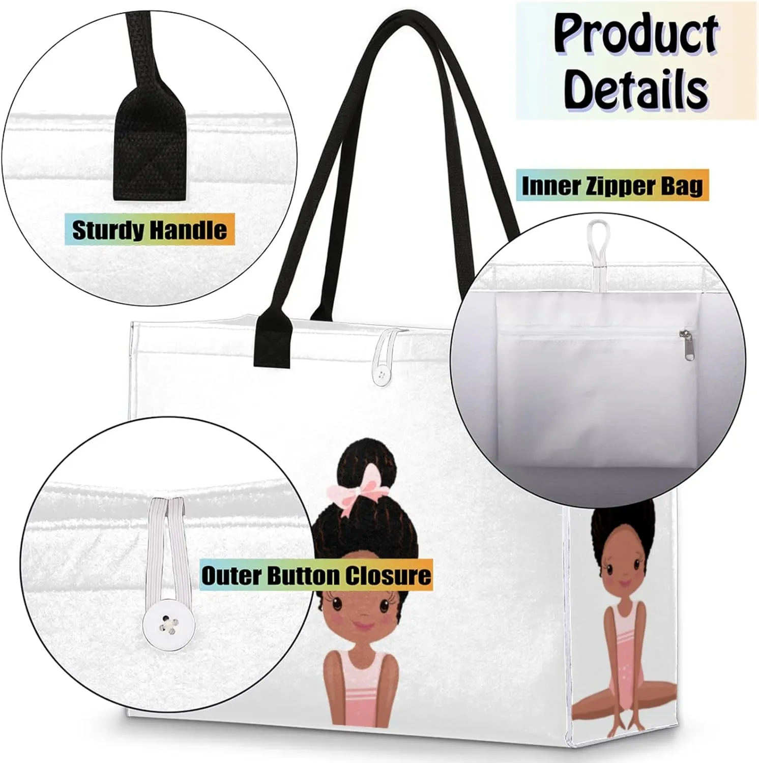 Tote Bag for Women Reusable Canvas Shoulder Bag