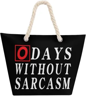 Tote Bag Large Handles Beach Bag with Zipper for Shopping Groceries Travel Outdoors Swim Pool Bag