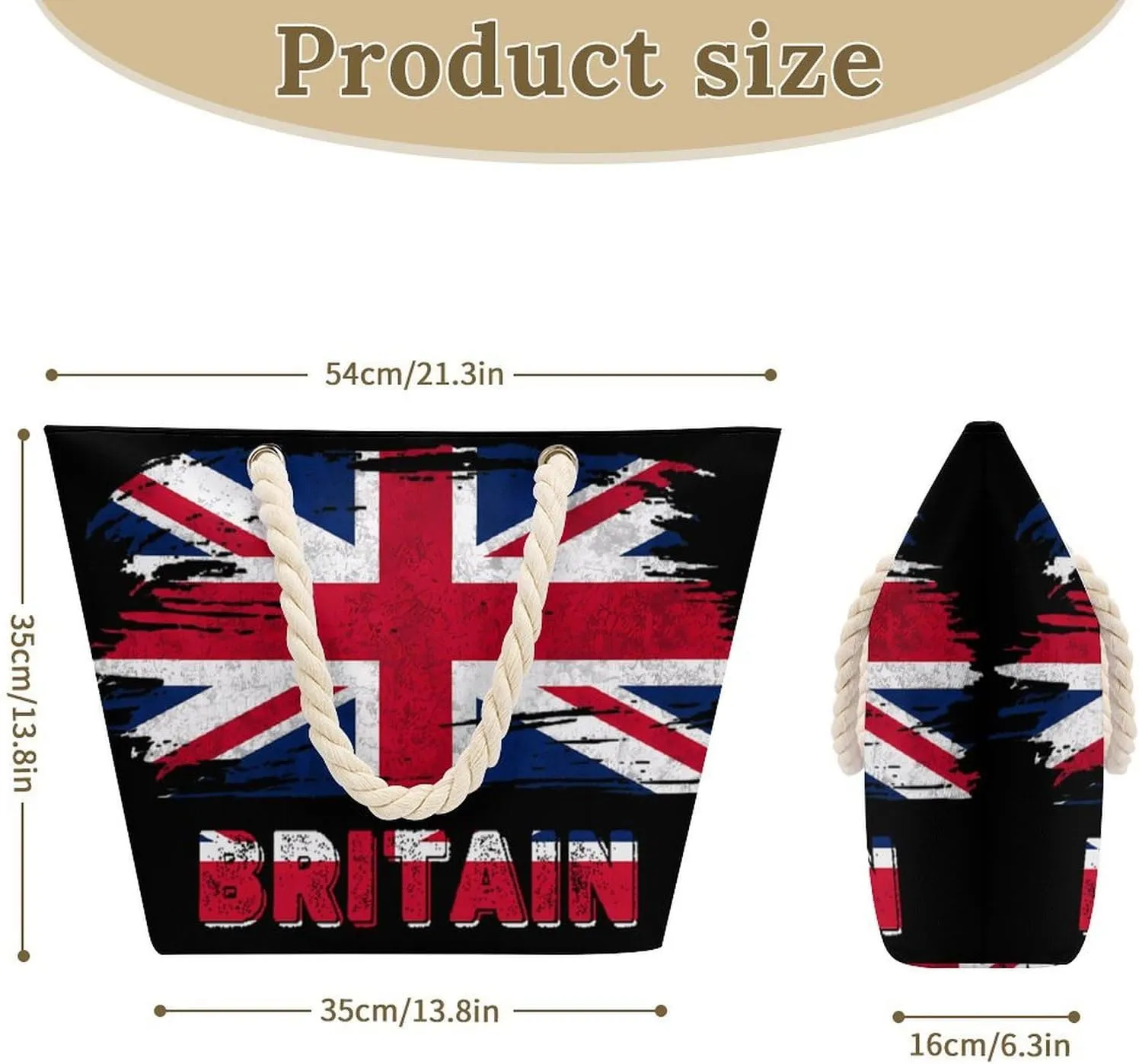 Tote Bag Large Handles Beach Bag with Zipper for Shopping Groceries Travel Outdoors Swim Pool Bag