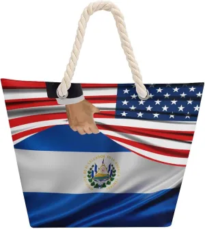 Tote Bag Large Handles Beach Bag with Zipper for Shopping Groceries Travel Outdoors Swim Pool Bag