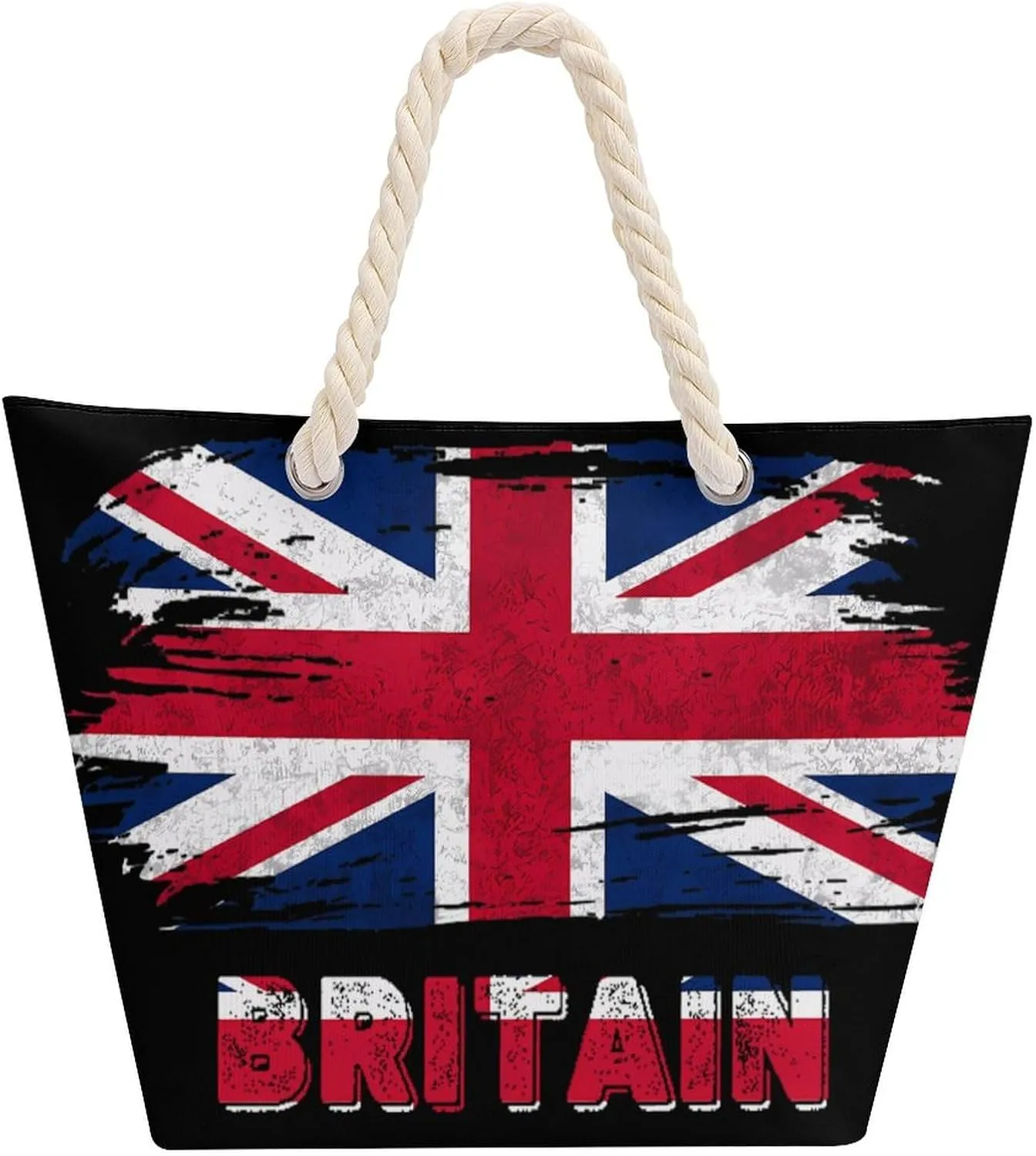 Tote Bag Large Handles Beach Bag with Zipper for Shopping Groceries Travel Outdoors Swim Pool Bag