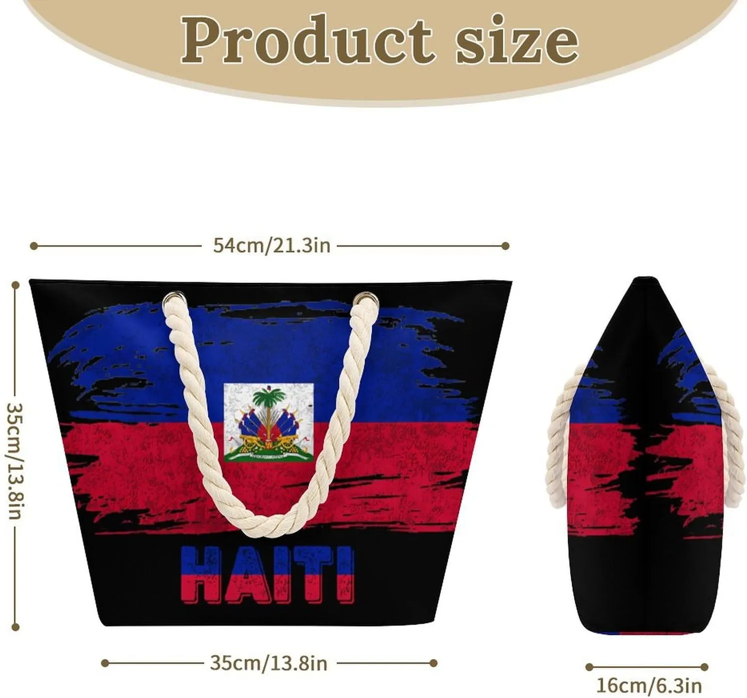Tote Bag Large Handles Beach Bag with Zipper for Shopping Groceries Travel Outdoors Swim Pool Bag