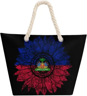 Tote Bag Large Handles Beach Bag with Zipper for Shopping Groceries Travel Outdoors Swim Pool Bag