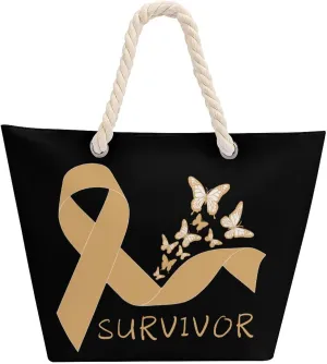 Tote Bag Large Handles Beach Bag with Zipper for Shopping Groceries Travel Outdoors Swim Pool Bag